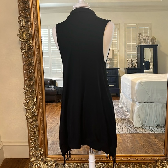 JOSEPH A Black Fringe Sweater Vest Size: Small - Picture 1 of 8